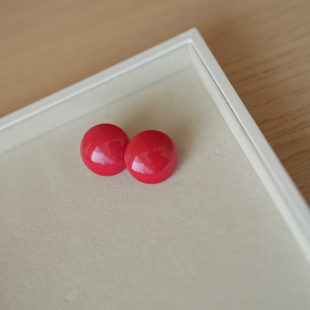 Vintage Red Stud Earrings